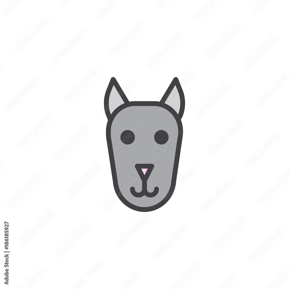 Dog head filled outline icon, line vector sign, linear colorful pictogram isolated on white. Symbol, logo illustration. Pixel perfect vector graphics Dog head filled outline icon, line vector sign, linear colorful pictogram isolated on white. Symbol, logo illustration. Pixel perfect vector graphics