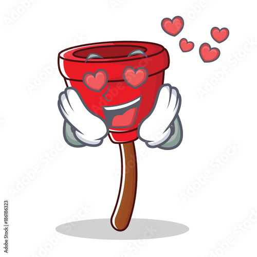 in love plunger character cartoon style