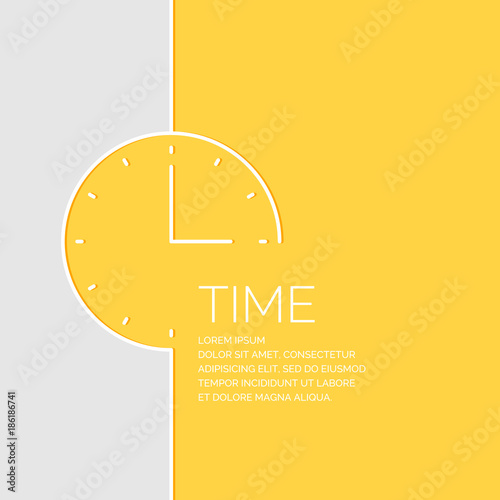 Time in a linear style. Vector illustration.