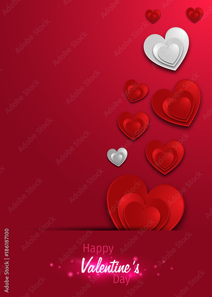 Bright Valentine`s day background. Happy Valentine's Day. Love valentine's background with hearts. Bright Valentine`s day background. Happy Valentine's Day. Love valentine's background with hearts.