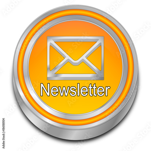 Newsletter Button - 3D illustration