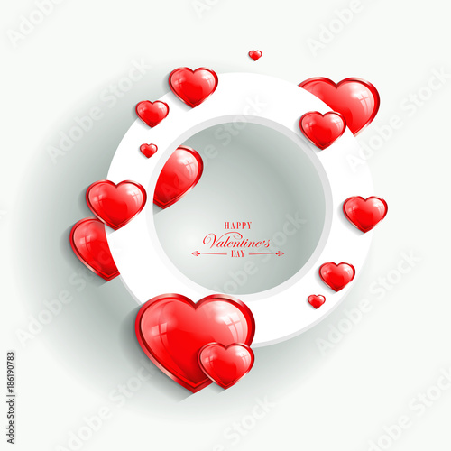 light design with a silhouette of red hearts and a white rim