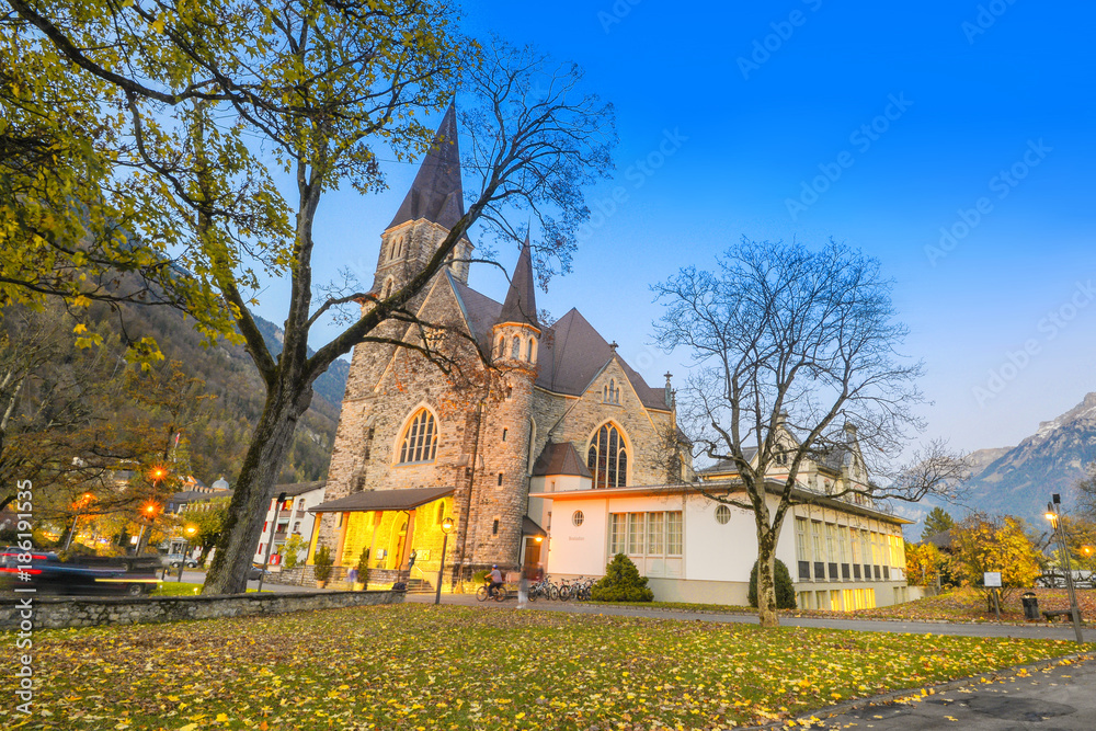 Old catholic church in interlaken , switzerland