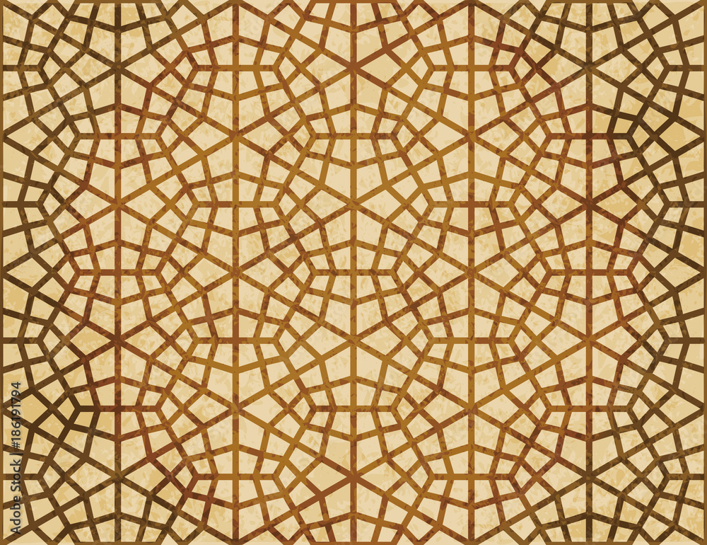 Retro brown Islam seamless geometry pattern background eastern style ornament