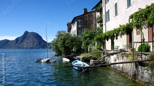 Gandria kleines Fischerdorf am Luganersee, Schweiz 