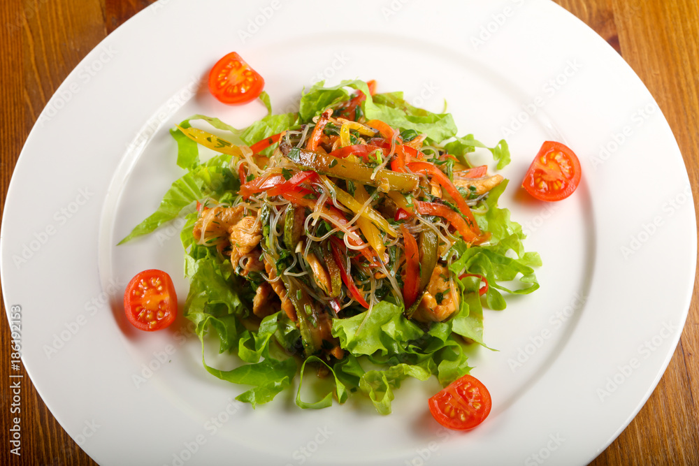 Salad with chicken and glass noodle