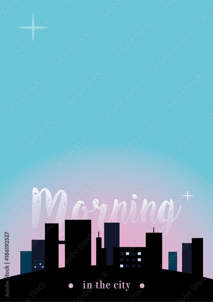 Fototapeta premium Morning in the city. Vector Creative illustration