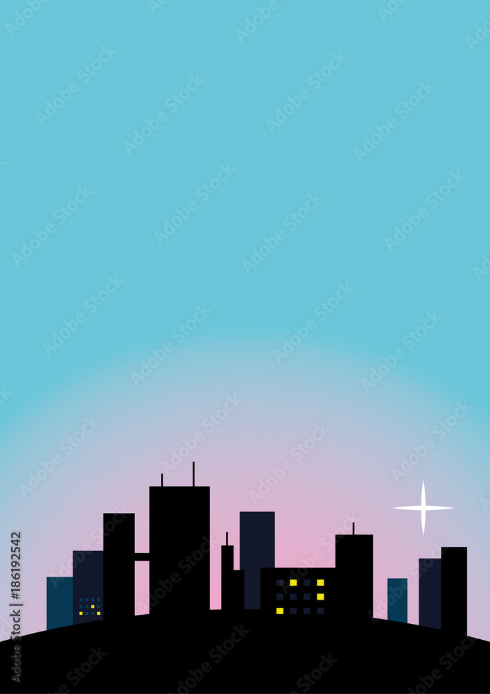 Morning in the city. Vector Creative illustration