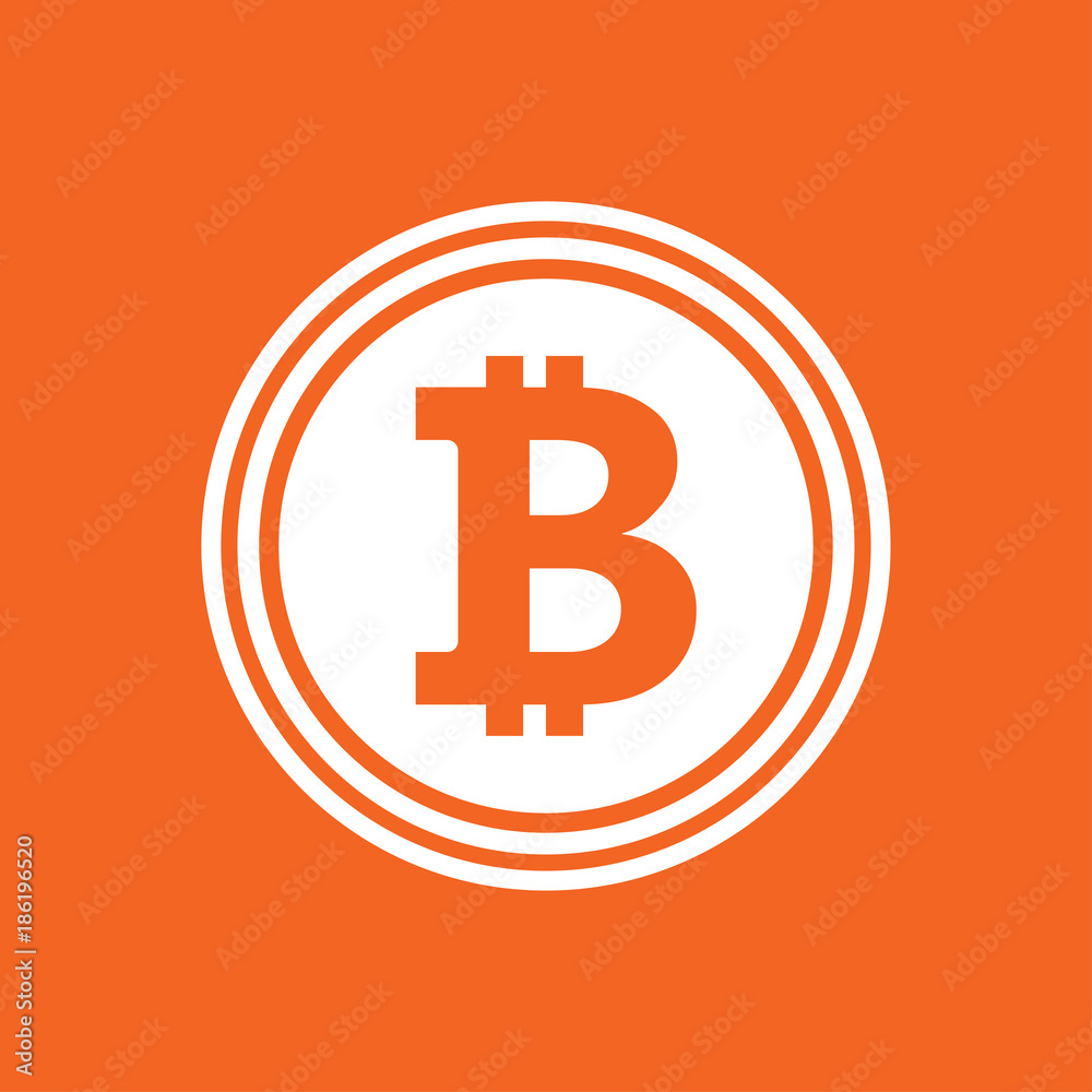Bitcoin flat icon. Vector illustration Bitcoin flat icon. Vector illustration