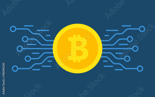 Bitcoin digital currency. Digital money concept