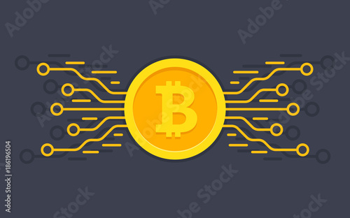 Bitcoin digital currency. Digital money concept