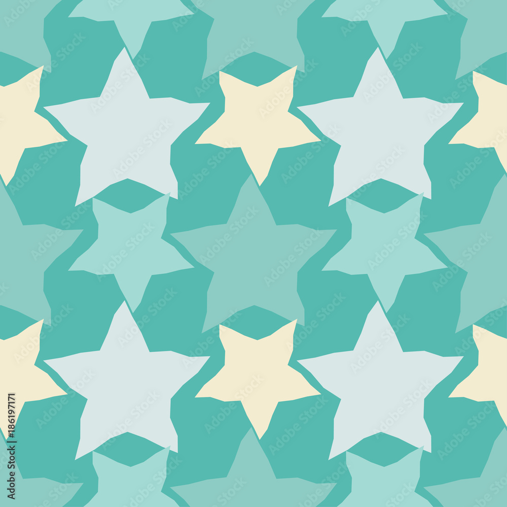 Obraz premium Seamless vector background with decorative stars. Textile rapport.