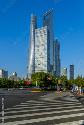 Urban architectural landscape in Lujiazui, Shanghai