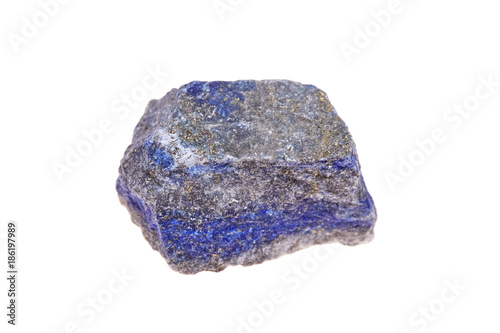 Stone lazulite, isolated on white background, rock of lapis lazuli