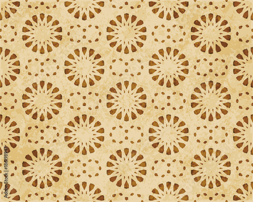 Retro brown Islam seamless geometry pattern background eastern style ornament