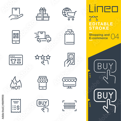 Lineo Editable Stroke - Shopping and E-commerce line icons