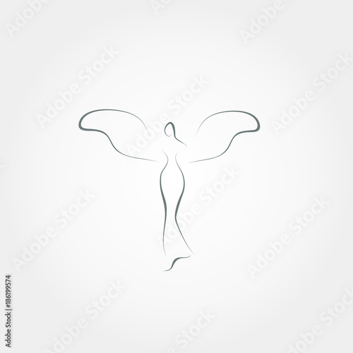 angel vector line illustration