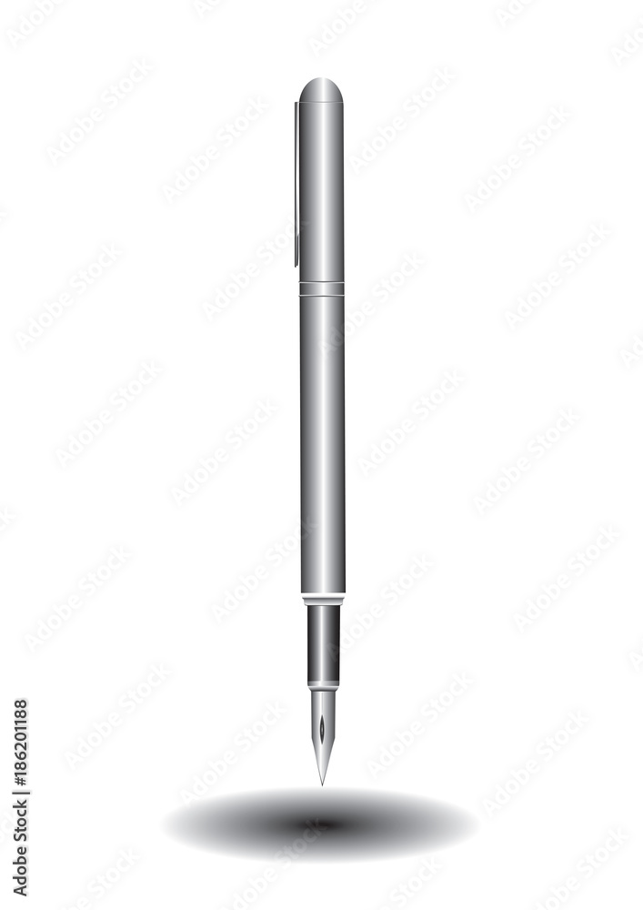 Realistic automatic silver handle - isolated on white background - vector art illustration