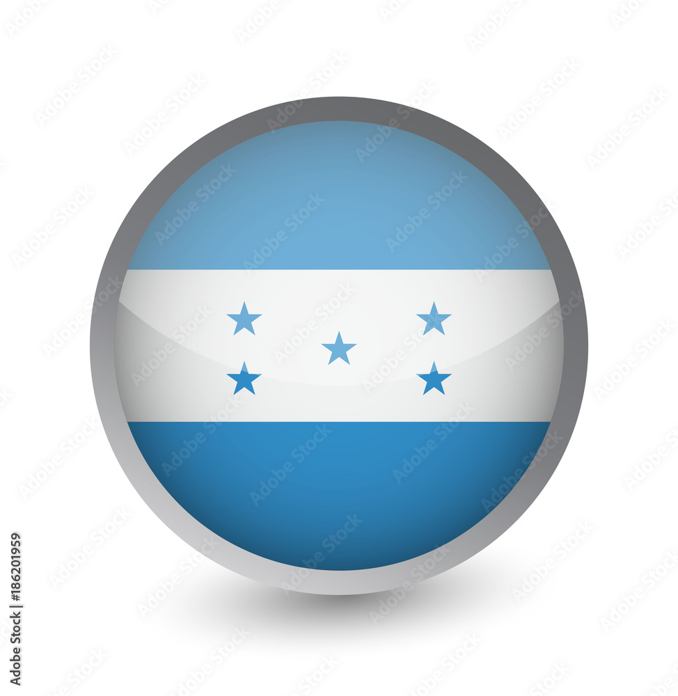 Honduras Flag Round Glossy Icon Honduras Flag Round Glossy Icon