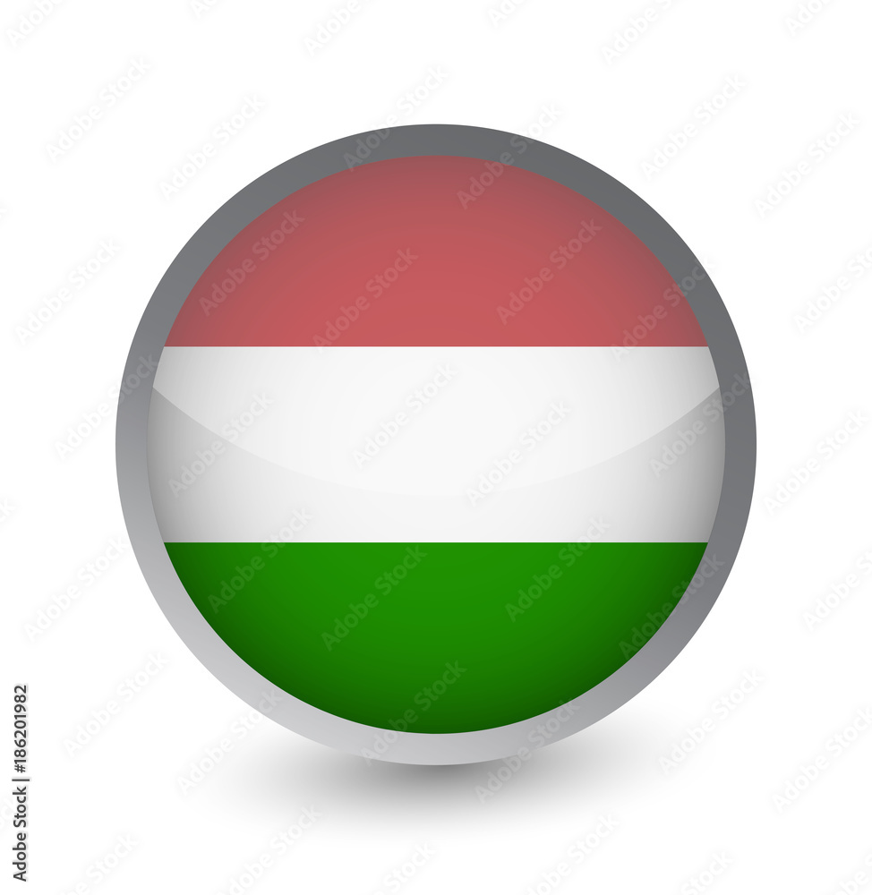 Hungary Flag Round Glossy Icon Hungary Flag Round Glossy Icon