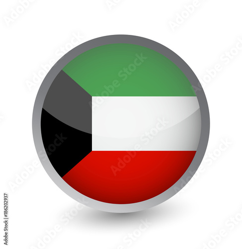 Free Download Kuwait Flag Round Glossy Icon - GFXLoad