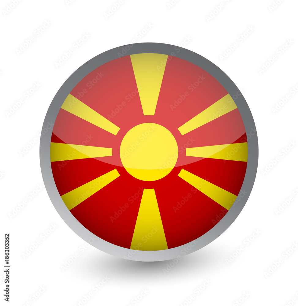 Obraz premium Macedonia Flag Round Glossy Icon