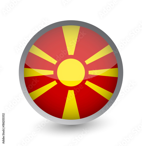 Macedonia Flag Round Glossy Icon