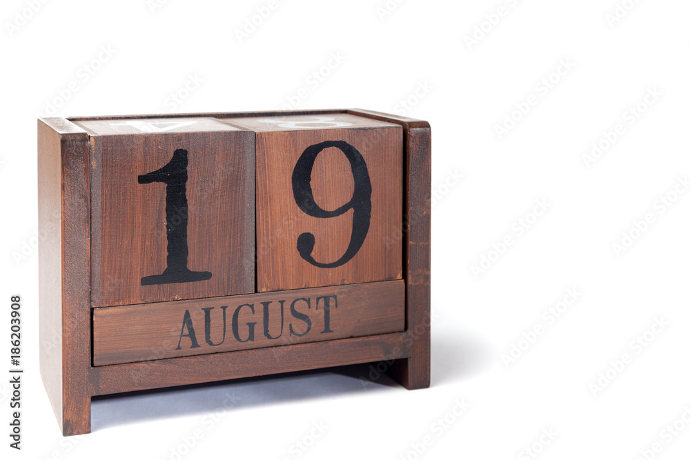Wooden Perpetual Calendar set to August 19th Wooden Perpetual Calendar set to August 19th