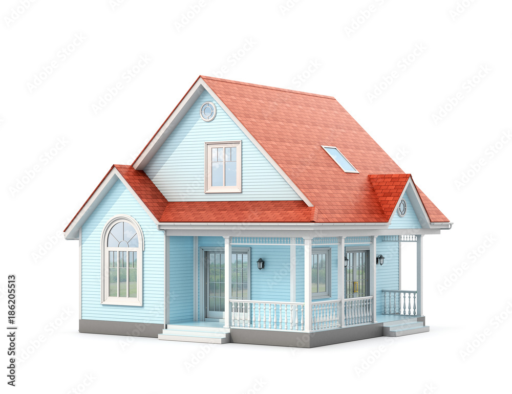 House on a white background. 3D illustration House on a white background. 3D illustration