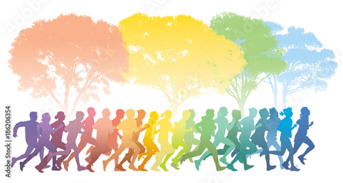 Running people