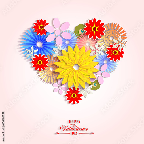 light design with a silhouette of flowers drawn in the form of a heart