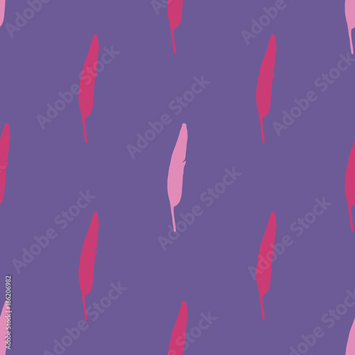 Ultra violet bird feather seamless pattern. Vector illustration © newbeginner