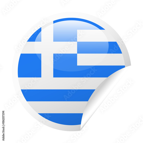 Greece Flag Vector Round Corner Paper Icon