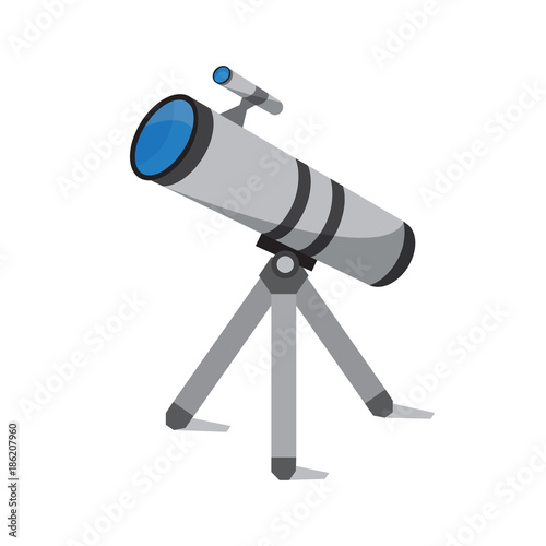 Telescope tool icon over white background. Stock vector illustration.