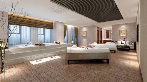 3d render of massage and spa room photo