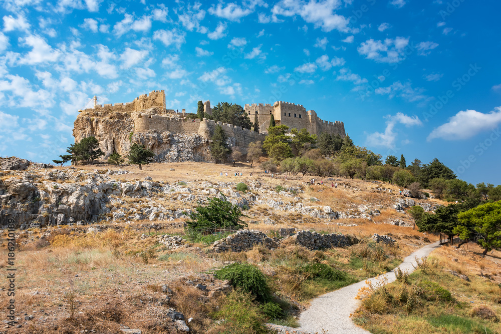 Way to Acropolis of Lindos (Rhodes, Greece)