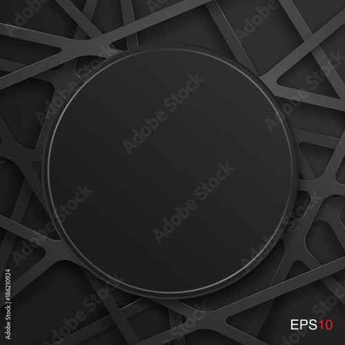 Abstract black technology concept design. Vector template background