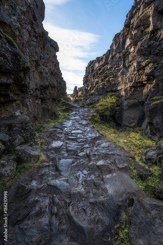 Path through Thingvellir National Park 