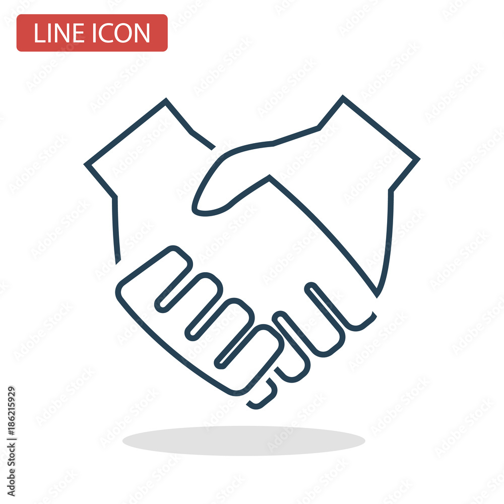 Hand Shaking line icon for web and mobile design Hand Shaking line icon for web and mobile design