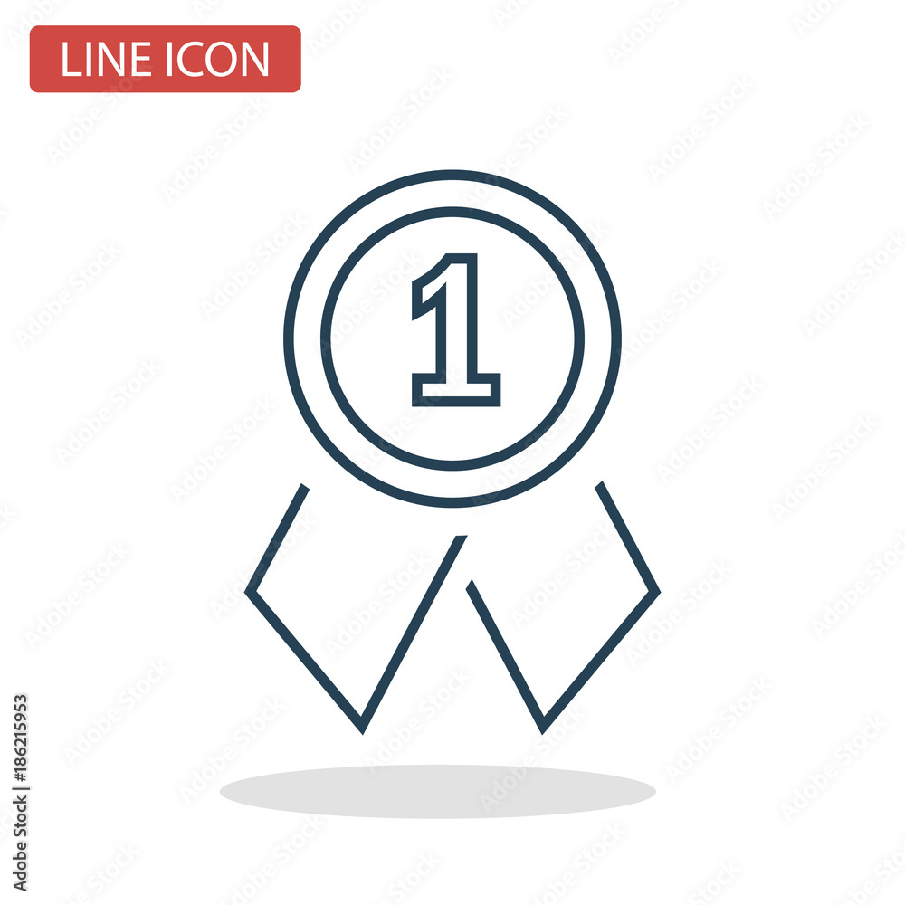 First place medal line icon for web and mobile design First place medal line icon for web and mobile design