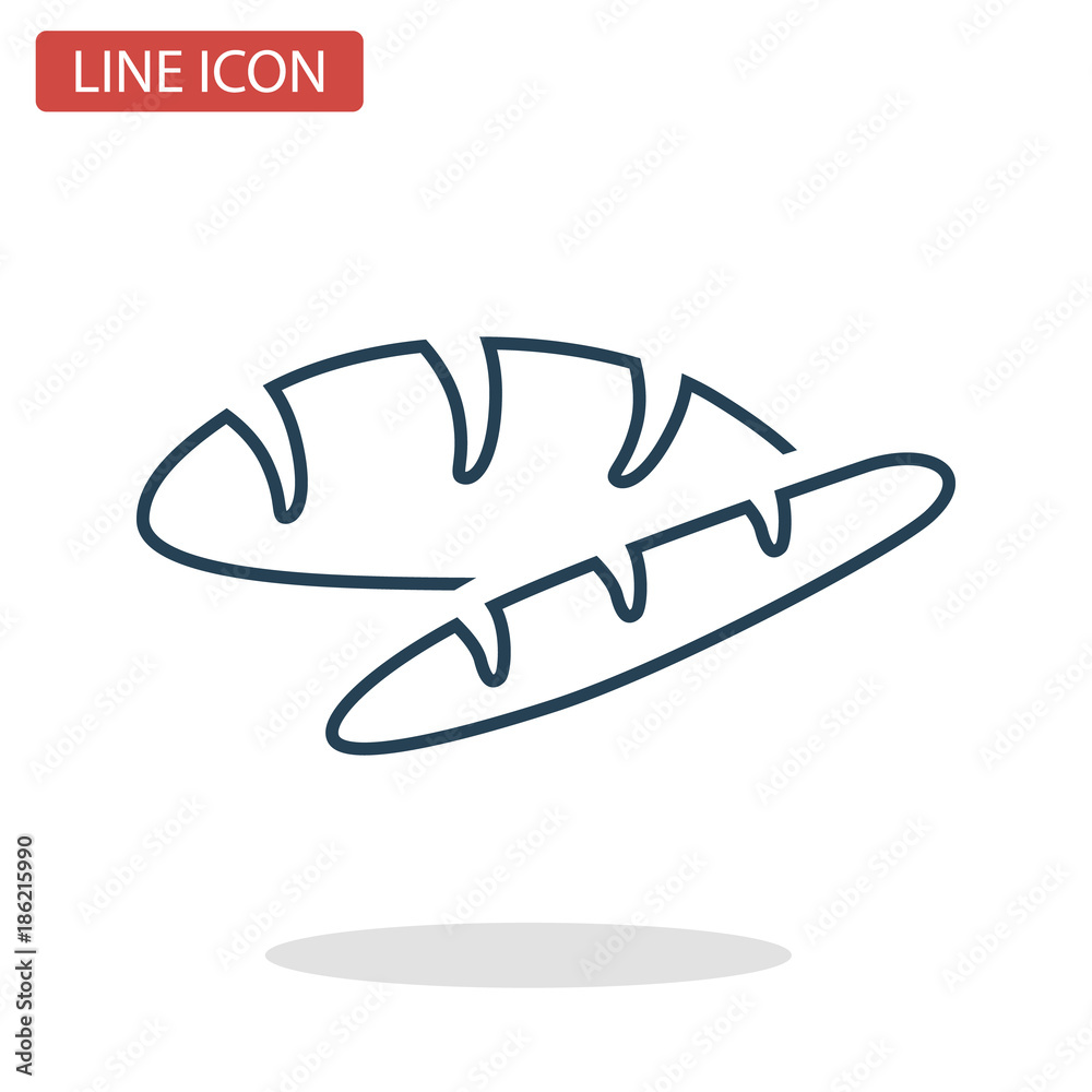 Bread line icon for web and mobile design