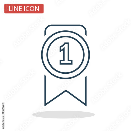 First place medal line icon for web and mobile design photo