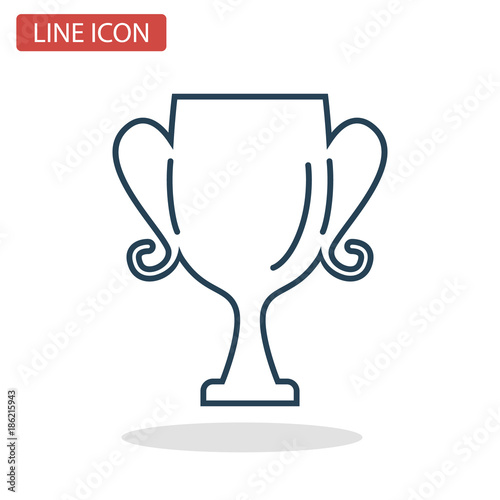 Winner cup line icon for web and mobile design