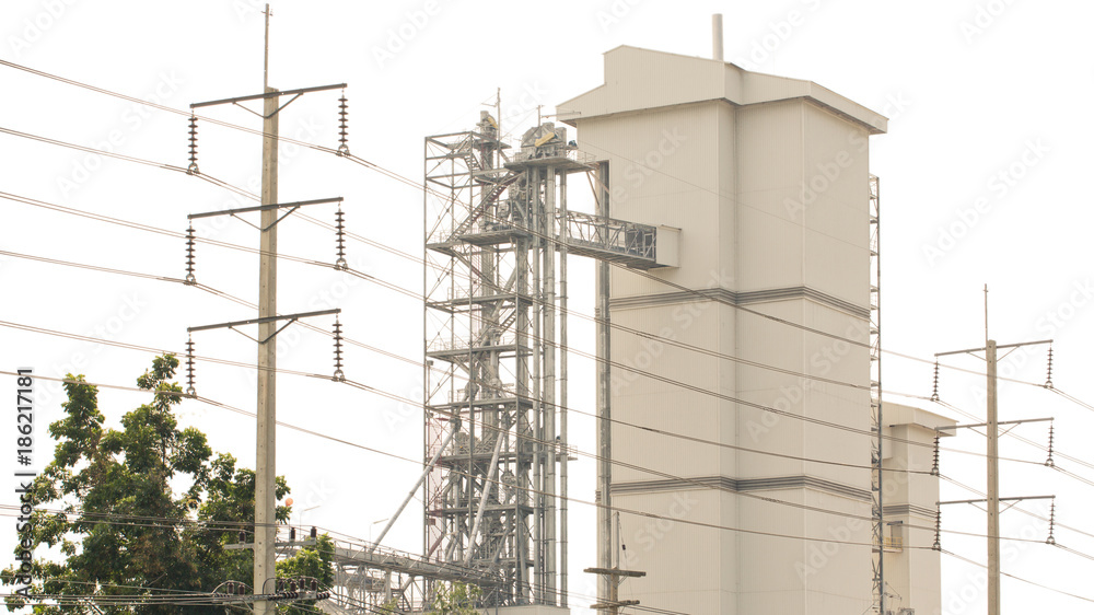 industrial building, the dust collector, With Clipping Paths industrial building, the dust collector, With Clipping Paths
