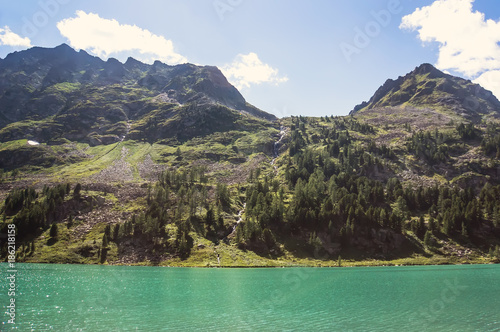 Beautiful mountain lake with turquoise Multinskoe photo