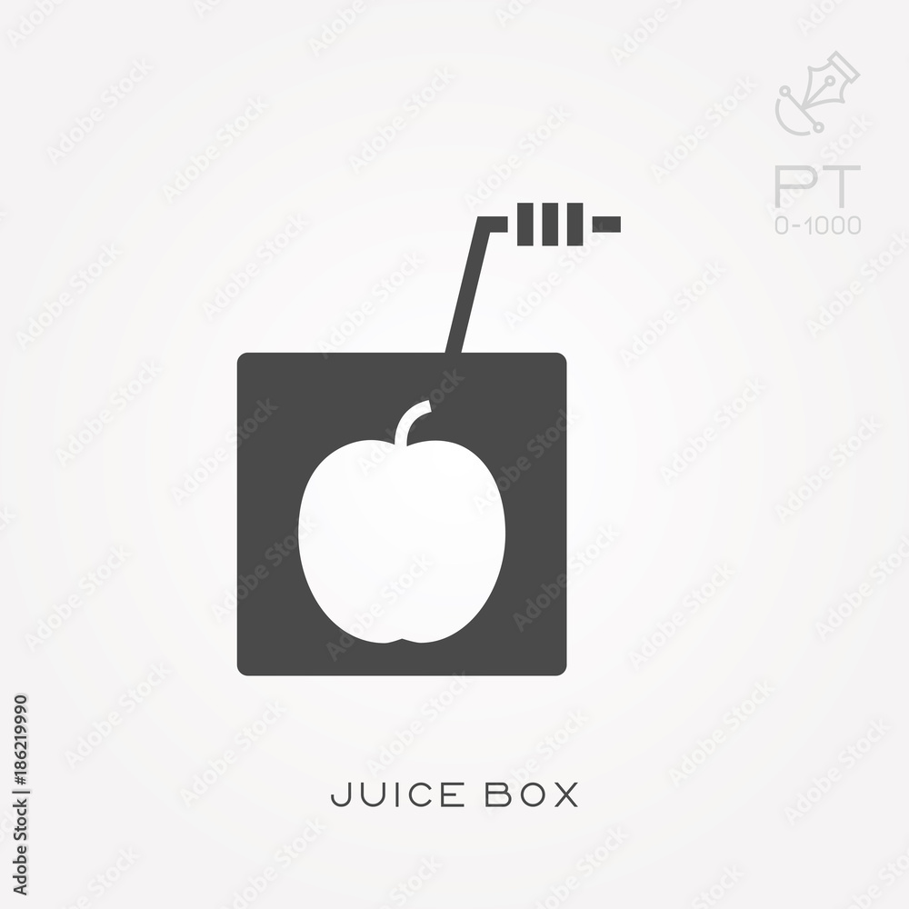 Silhouette icon juice box Silhouette icon juice box