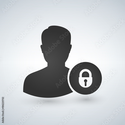 User icon, lock icon. Vector