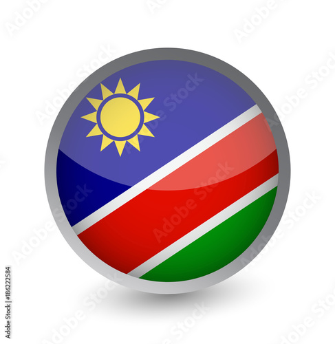 Free Download Namibia Flag Round Glossy Icon - GFXLoad