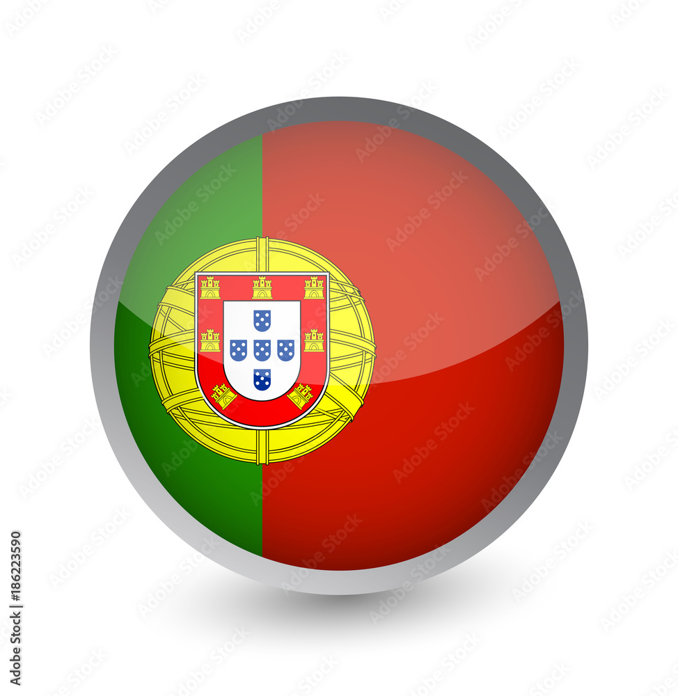 Portugal Flag Round Glossy Icon