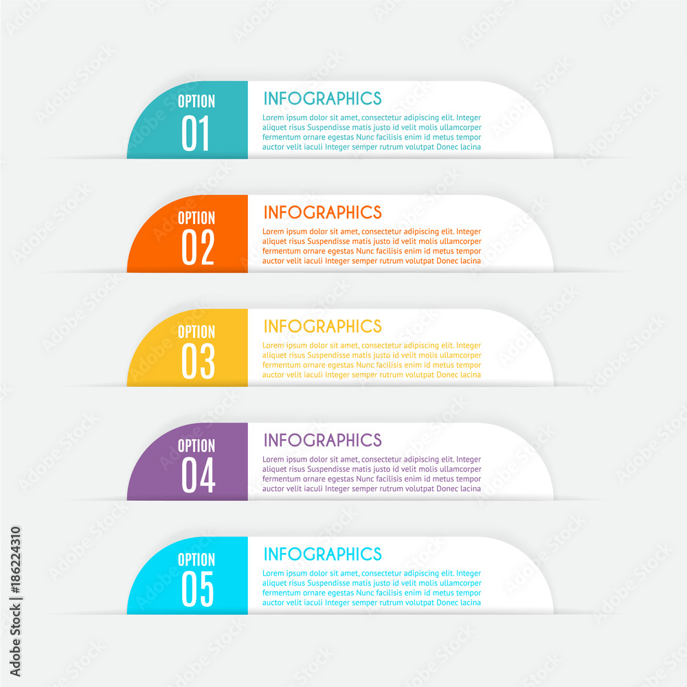 Infographic design vector and marketing icons can be used for workflow layout, diagram, annual report, web design. Business concept with 5 options, steps or processes Infographic design vector and marketing icons can be used for workflow layout, diagram, annual report, web design. Business concept with 5 options, steps or processes